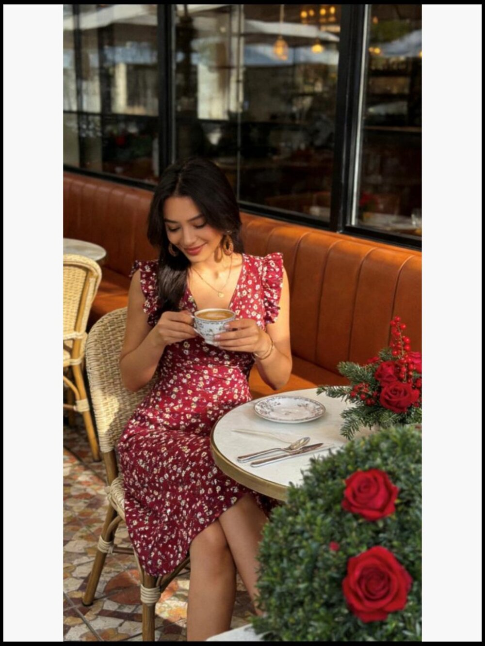 Wrap Sun Dress with Pockets Cap Sleeve V-Neck - Picture 7 of 7